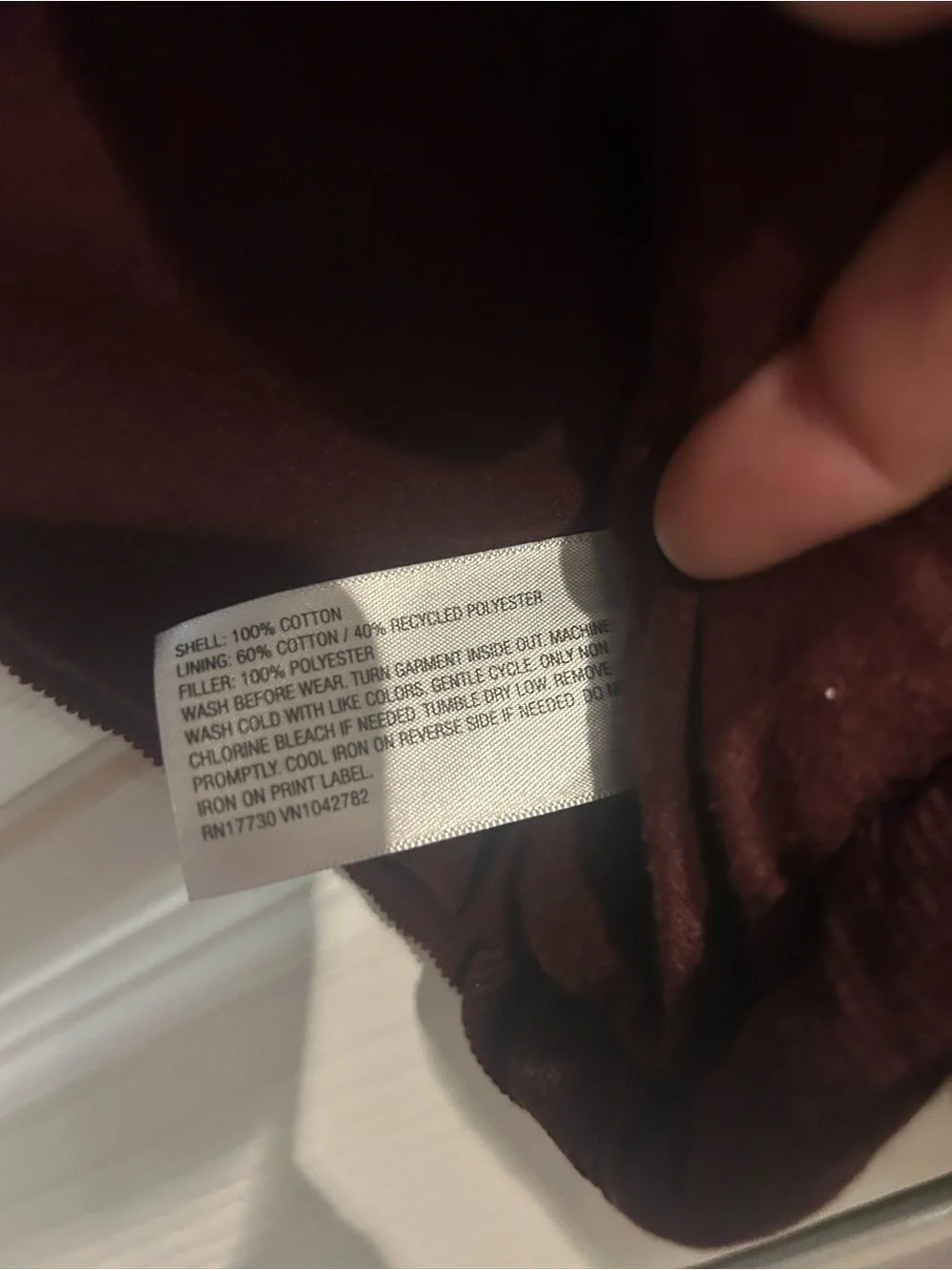 Art Class Boys Quilted Corduroy Jacket Burgundy Size 8 Snap Front